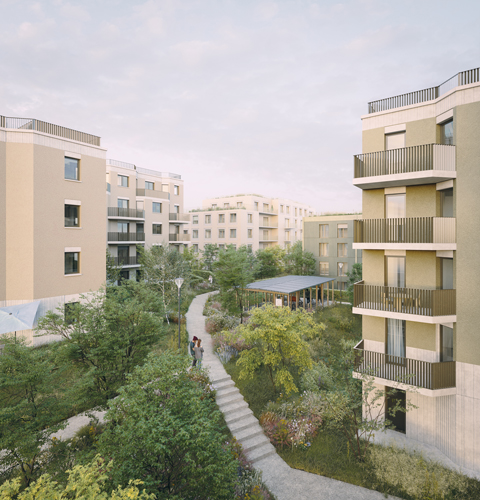 Rendu 3D Bâtiment perspective Chatenay 2023