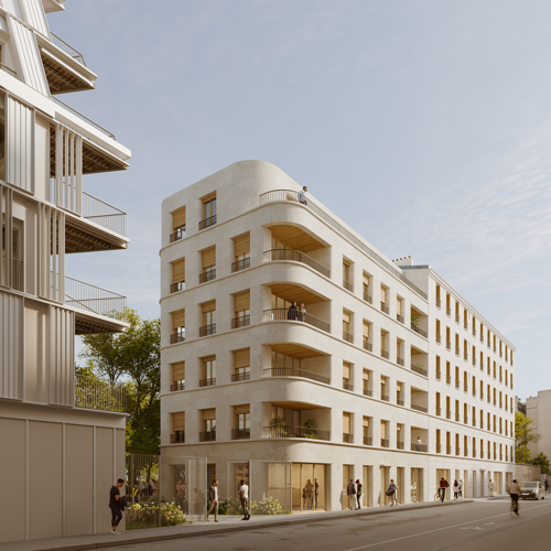 Rendu 3D Réhabilitation bâtiment pierre de taille FROM Architectes CASTAGNARY 2026